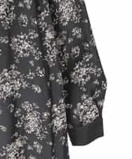 R6ELE30490 HIROKO BIS(小さいサイズ)(メゾン ドゥ サンク) 【小さいサイズ】小付きフラワー柄シャツワンピース ブラック