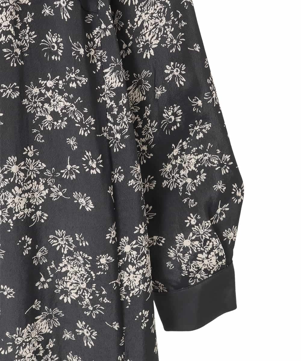 R6ELE30490 HIROKO BIS(小さいサイズ)(メゾン ドゥ サンク) 【小さいサイズ】小付きフラワー柄シャツワンピース ブラック
