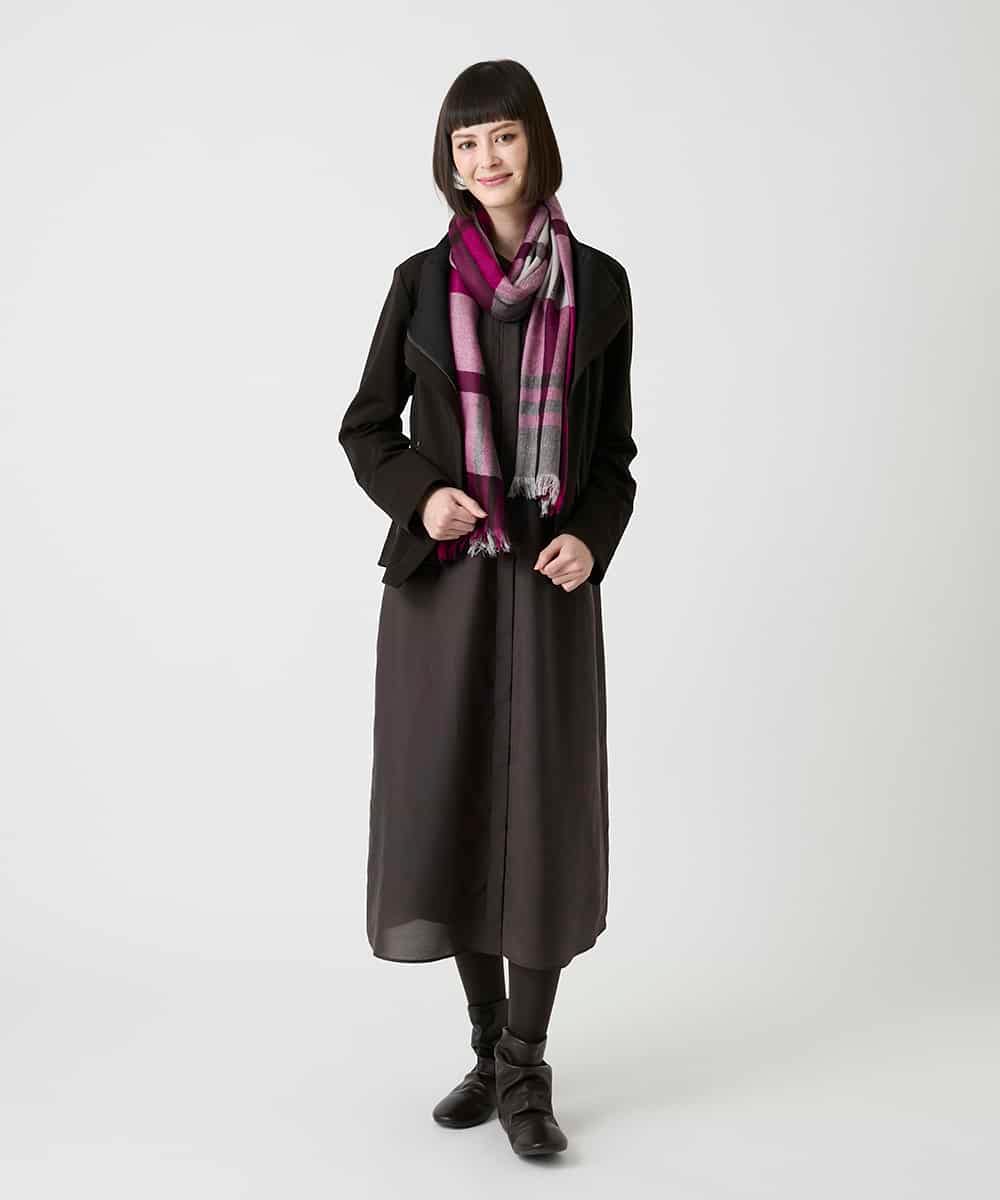 R6ELE40490 HIROKO BIS(小さいサイズ)(メゾン ドゥ サンク) 【小さいサイズ】変形レースデザインシャツワンピース ブラウン