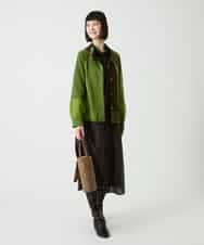 R6ELE40490 HIROKO BIS(小さいサイズ)(メゾン ドゥ サンク) 【小さいサイズ】変形レースデザインシャツワンピース ブラウン