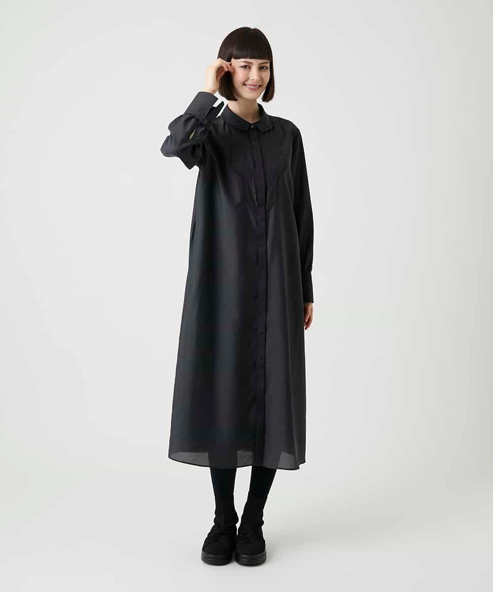 R6ELE40490 HIROKO BIS(小さいサイズ)(メゾン ドゥ サンク) 【小さいサイズ】変形レースデザインシャツワンピース ブラウン
