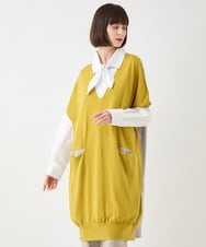 R6FAA64260 HIROKO BIS(小さいサイズ)(メゾン ドゥ サンク) 【小さいサイズ】ホールガーメントリブニットジレ イエロー