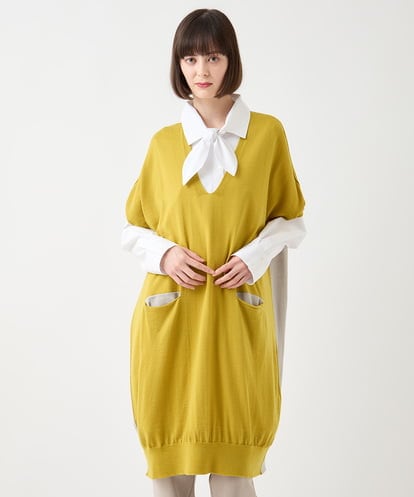 R6FAA64260 HIROKO BIS(小さいサイズ) 【小さいサイズ】ホールガーメントリブニットジレ