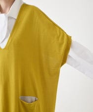 R6FAA64260 HIROKO BIS(小さいサイズ)(メゾン ドゥ サンク) 【小さいサイズ】ホールガーメントリブニットジレ イエロー