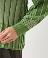R6FAB31300 HIROKO BIS(小さいサイズ)(メゾン ドゥ サンク) 【小さいサイズ/アンサンブル対応】プレーティングリブニットプルオーバー グリーン系