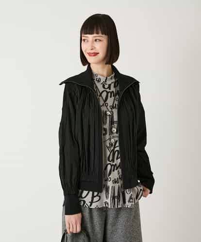 R6FAD30390  【小さいサイズ】異素材ジョイントニットブルゾン