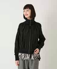 R6FAD30390 HIROKO BIS(小さいサイズ)(メゾン ドゥ サンク) 【小さいサイズ】異素材ジョイントニットブルゾン ブラック