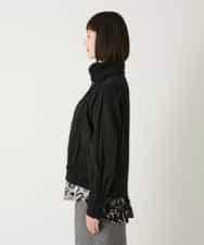 R6FAD30390 HIROKO BIS(小さいサイズ)(メゾン ドゥ サンク) 【小さいサイズ】異素材ジョイントニットブルゾン ブラック