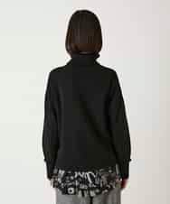 R6FAD30390 HIROKO BIS(小さいサイズ)(メゾン ドゥ サンク) 【小さいサイズ】異素材ジョイントニットブルゾン ブラック