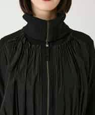 R6FAD30390 HIROKO BIS(小さいサイズ)(メゾン ドゥ サンク) 【小さいサイズ】異素材ジョイントニットブルゾン ブラック