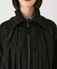 R6FAD30390 HIROKO BIS(小さいサイズ)(メゾン ドゥ サンク) 【小さいサイズ】異素材ジョイントニットブルゾン ブラック