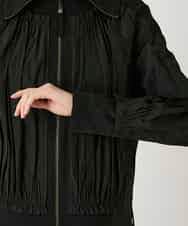 R6FAD30390 HIROKO BIS(小さいサイズ)(メゾン ドゥ サンク) 【小さいサイズ】異素材ジョイントニットブルゾン ブラック