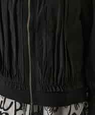 R6FAD30390 HIROKO BIS(小さいサイズ)(メゾン ドゥ サンク) 【小さいサイズ】異素材ジョイントニットブルゾン ブラック