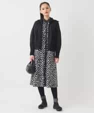 R6FAD30390 HIROKO BIS(小さいサイズ)(メゾン ドゥ サンク) 【小さいサイズ】異素材ジョイントニットブルゾン ブラック