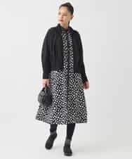 R6FAD30390 HIROKO BIS(小さいサイズ)(メゾン ドゥ サンク) 【小さいサイズ】異素材ジョイントニットブルゾン ブラック