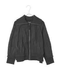 R6FAD30390 HIROKO BIS(小さいサイズ)(メゾン ドゥ サンク) 【小さいサイズ】異素材ジョイントニットブルゾン ブラック