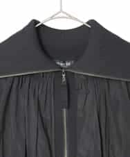 R6FAD30390 HIROKO BIS(小さいサイズ)(メゾン ドゥ サンク) 【小さいサイズ】異素材ジョイントニットブルゾン ブラック