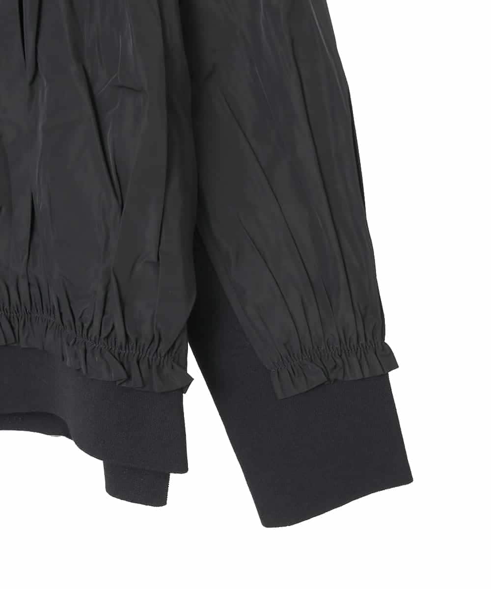 R6FAD30390 HIROKO BIS(小さいサイズ)(メゾン ドゥ サンク) 【小さいサイズ】異素材ジョイントニットブルゾン ブラック