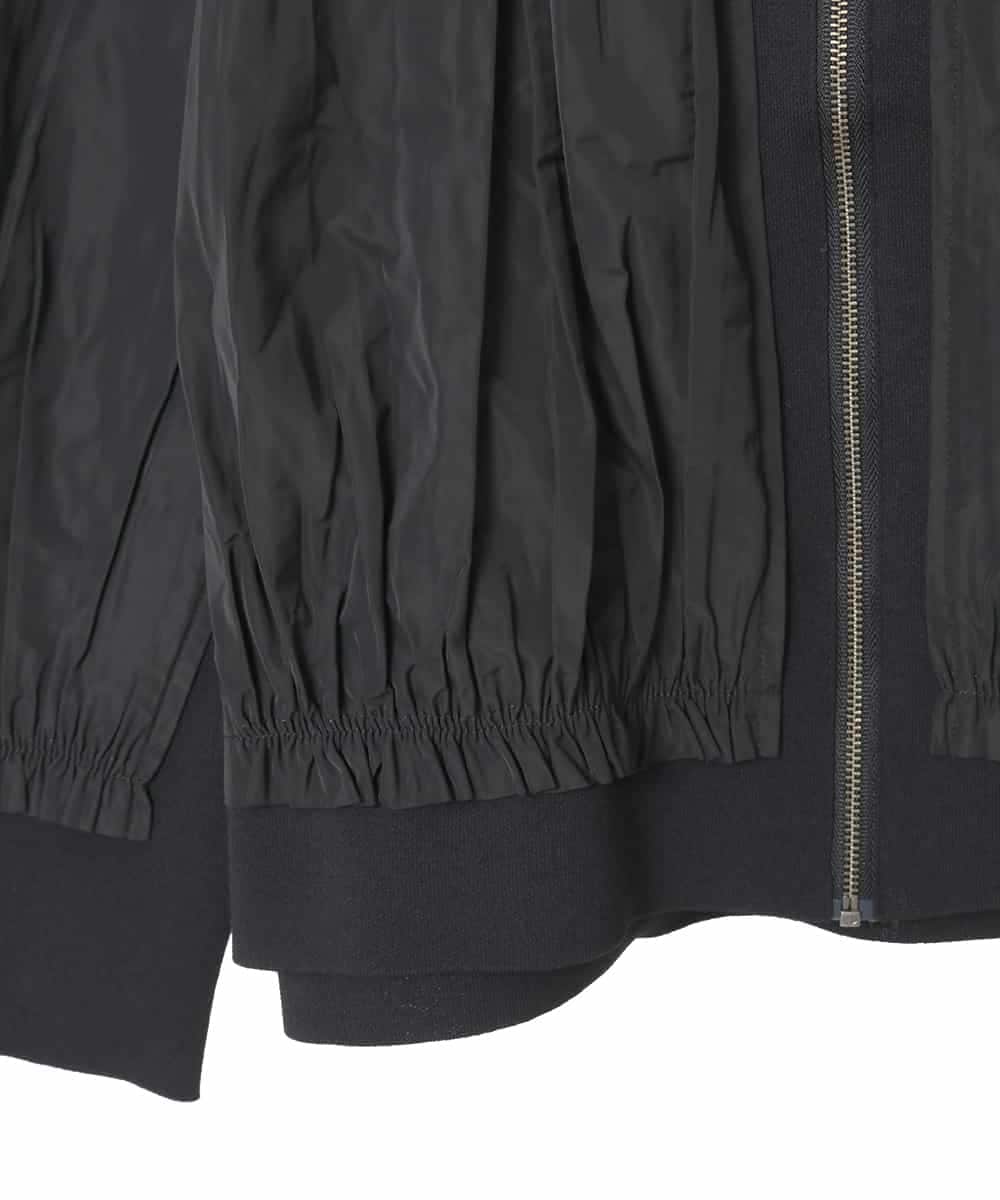 R6FAD30390 HIROKO BIS(小さいサイズ)(メゾン ドゥ サンク) 【小さいサイズ】異素材ジョイントニットブルゾン ブラック