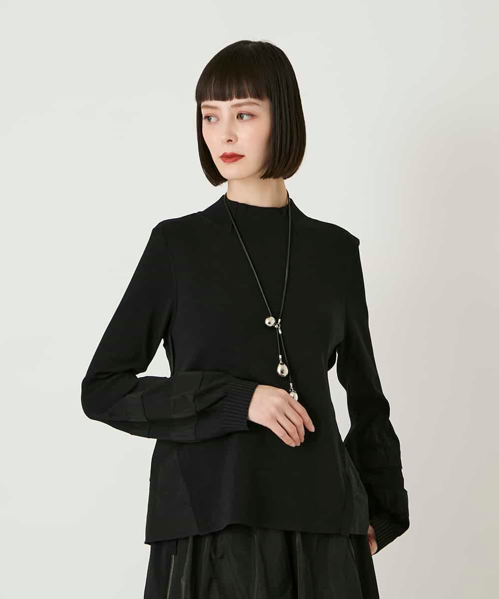 R6FAD31360 HIROKO BIS(小さいサイズ) 【小さいサイズ】異素材ジョイントニットプルオーバー