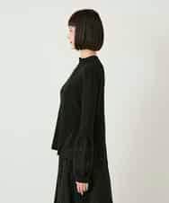 R6FAD31360 HIROKO BIS(小さいサイズ)(メゾン ドゥ サンク) 【小さいサイズ】異素材ジョイントニットプルオーバー ブラック