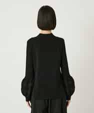 R6FAD31360 HIROKO BIS(小さいサイズ)(メゾン ドゥ サンク) 【小さいサイズ】異素材ジョイントニットプルオーバー ブラック