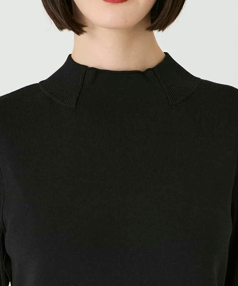 R6FAD31360 HIROKO BIS(小さいサイズ)(メゾン ドゥ サンク) 【小さいサイズ】異素材ジョイントニットプルオーバー ブラック
