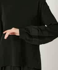 R6FAD31360 HIROKO BIS(小さいサイズ)(メゾン ドゥ サンク) 【小さいサイズ】異素材ジョイントニットプルオーバー ブラック