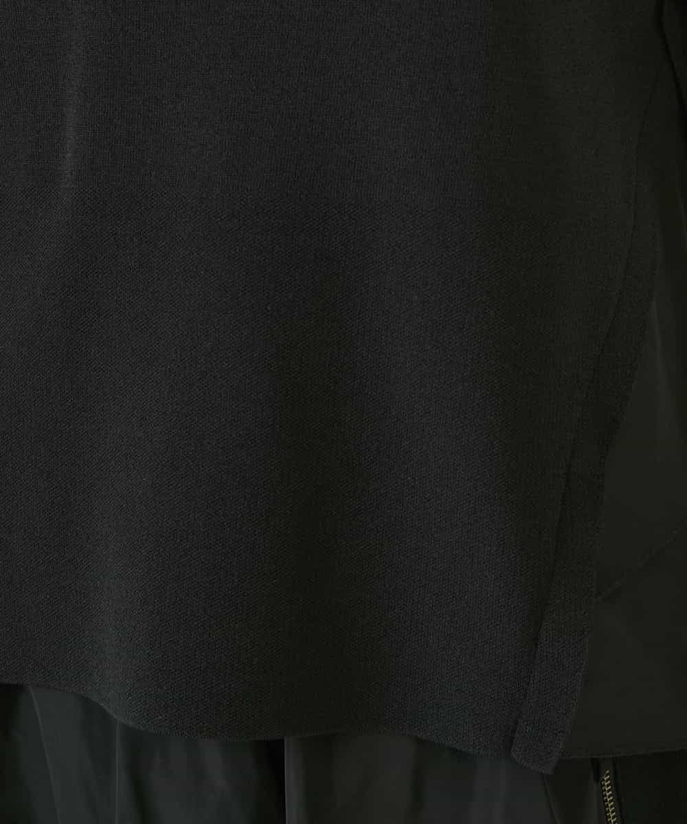 R6FAD31360 HIROKO BIS(小さいサイズ)(メゾン ドゥ サンク) 【小さいサイズ】異素材ジョイントニットプルオーバー ブラック