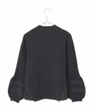 R6FAD31360 HIROKO BIS(小さいサイズ)(メゾン ドゥ サンク) 【小さいサイズ】異素材ジョイントニットプルオーバー ブラック