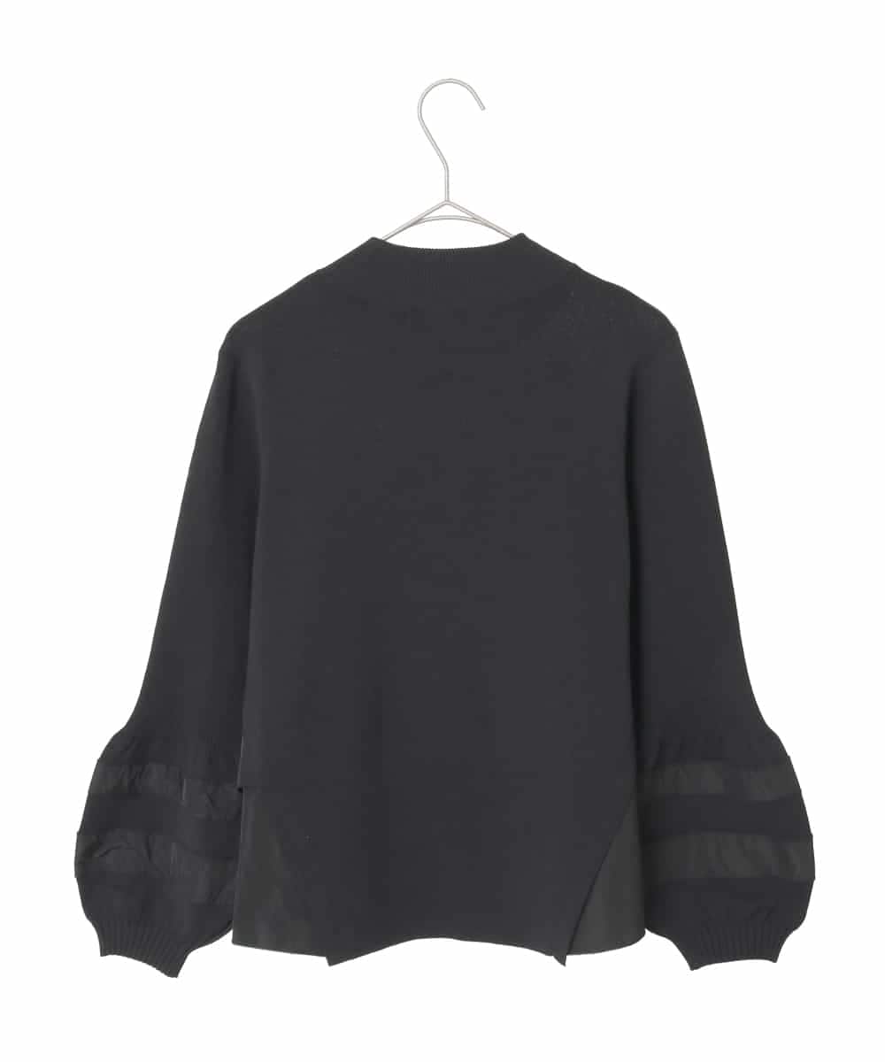 R6FAD31360 HIROKO BIS(小さいサイズ)(メゾン ドゥ サンク) 【小さいサイズ】異素材ジョイントニットプルオーバー ブラック