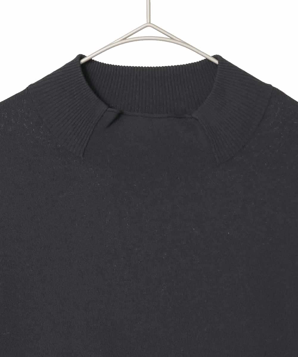 R6FAD31360 HIROKO BIS(小さいサイズ)(メゾン ドゥ サンク) 【小さいサイズ】異素材ジョイントニットプルオーバー ブラック
