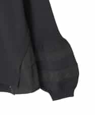 R6FAD31360 HIROKO BIS(小さいサイズ)(メゾン ドゥ サンク) 【小さいサイズ】異素材ジョイントニットプルオーバー ブラック