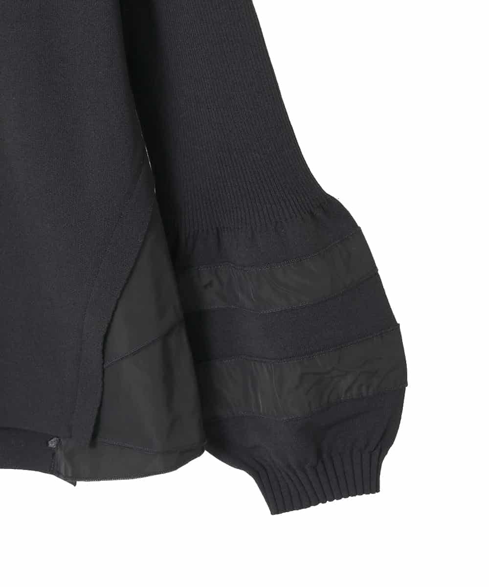 R6FAD31360 HIROKO BIS(小さいサイズ)(メゾン ドゥ サンク) 【小さいサイズ】異素材ジョイントニットプルオーバー ブラック