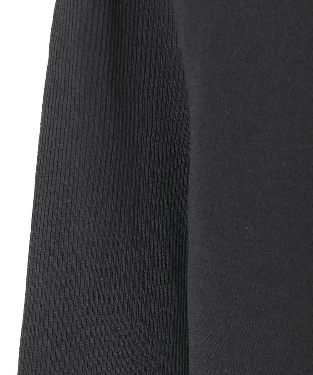 R6FAD31360 HIROKO BIS(小さいサイズ)(メゾン ドゥ サンク) 【小さいサイズ】異素材ジョイントニットプルオーバー ブラック