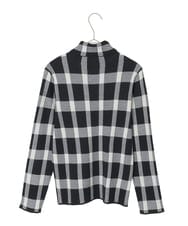 R6FAD33270 HIROKO BIS(小さいサイズ)(メゾン ドゥ サンク) 【小さいサイズ】チェック柄インターシャニットプルオーバー ブラック