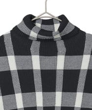 R6FAD33270 HIROKO BIS(小さいサイズ)(メゾン ドゥ サンク) 【小さいサイズ】チェック柄インターシャニットプルオーバー ブラック
