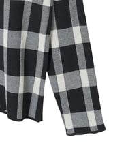 R6FAD33270 HIROKO BIS(小さいサイズ)(メゾン ドゥ サンク) 【小さいサイズ】チェック柄インターシャニットプルオーバー ブラック