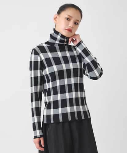 R6FAD33270 HIROKO BIS(小さいサイズ) 【小さいサイズ】チェック柄インターシャニットプルオーバー