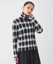 R6FAD33270 HIROKO BIS(小さいサイズ)(メゾン ドゥ サンク) 【小さいサイズ】チェック柄インターシャニットプルオーバー ブラック