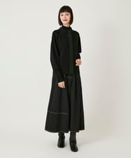 R6FAE45360 HIROKO BIS(小さいサイズ)(メゾン ドゥ サンク) 【小さいサイズ】スタッズアクセントニットカーディガン ブラック