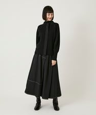 R6FAE45360 HIROKO BIS(小さいサイズ)(メゾン ドゥ サンク) 【小さいサイズ】スタッズアクセントニットカーディガン ブラック