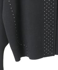 R6FAE45360 HIROKO BIS(小さいサイズ)(メゾン ドゥ サンク) 【小さいサイズ】スタッズアクセントニットカーディガン ブラック