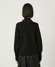 R6FAE45360 HIROKO BIS(小さいサイズ)(メゾン ドゥ サンク) 【小さいサイズ】スタッズアクセントニットカーディガン ブラック