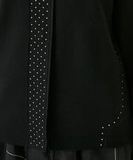 R6FAE45360 HIROKO BIS(小さいサイズ)(メゾン ドゥ サンク) 【小さいサイズ】スタッズアクセントニットカーディガン ブラック