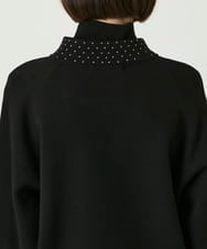 R6FAE45360 HIROKO BIS(小さいサイズ)(メゾン ドゥ サンク) 【小さいサイズ】スタッズアクセントニットカーディガン ブラック