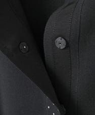 R6FAE45360 HIROKO BIS(小さいサイズ)(メゾン ドゥ サンク) 【小さいサイズ】スタッズアクセントニットカーディガン ブラック