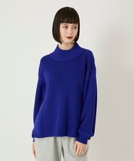 R6FAE47230 HIROKO BIS(小さいサイズ)(メゾン ドゥ サンク) 【小さいサイズ】リブネックデザインウールニットプルオーバー レッド