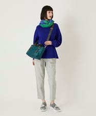 R6FAE47230 HIROKO BIS(小さいサイズ)(メゾン ドゥ サンク) 【小さいサイズ】リブネックデザインウールニットプルオーバー レッド