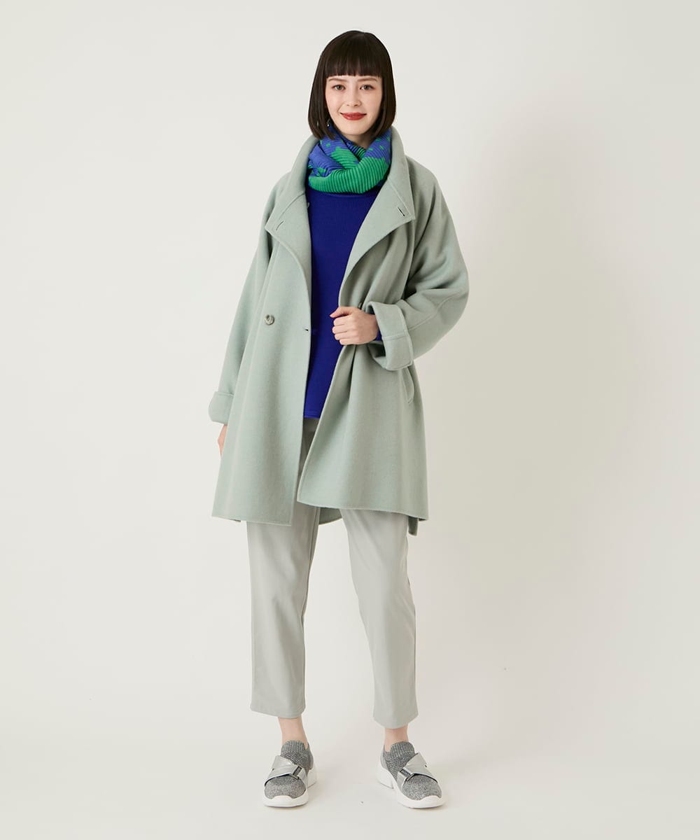 R6FAE47230 HIROKO BIS(小さいサイズ)(メゾン ドゥ サンク) 【小さいサイズ】リブネックデザインウールニットプルオーバー レッド